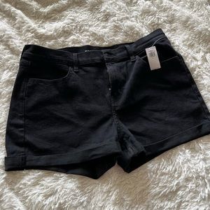 Black high rise shorts